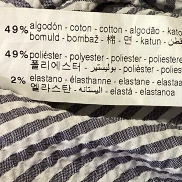 Zara Womens Blue Striped V-Neck Sleeveless Drawstring One-Piece Jumpsuit Sz M - Picture 6 of 6